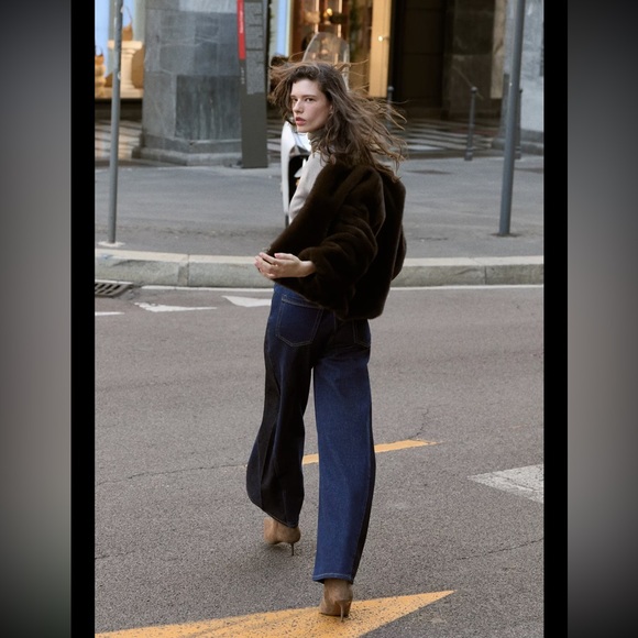 Zara Dark Brown Bomber Jacket - Picture 5 of 9